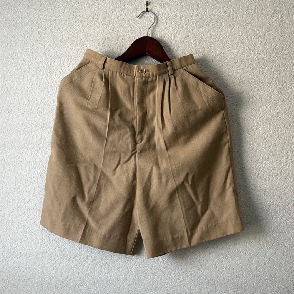Haggar Tan High Waist Shorts Relaxed Fit